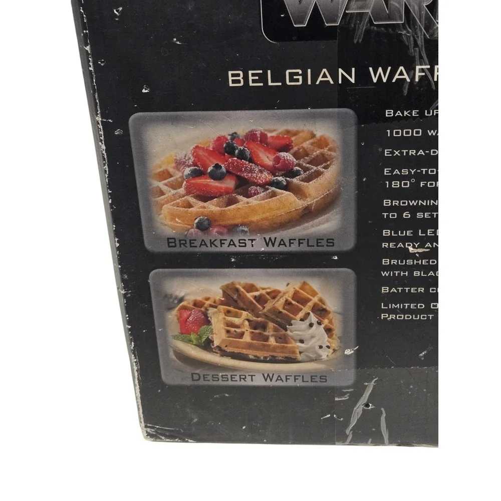 Waring Belgian Waffle Maker WMK200 Stainless Steel New
